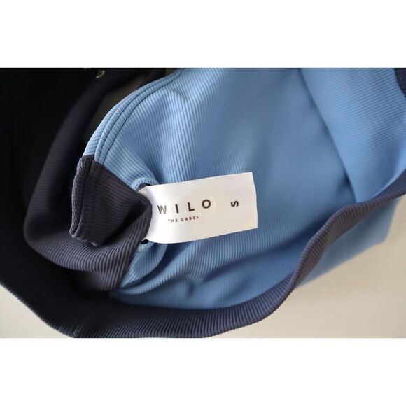 Wilo The Label x Anthropologie Sz S Blue Colorblock Rib Sports Bra & Shorts Set - Picture 6 of 11